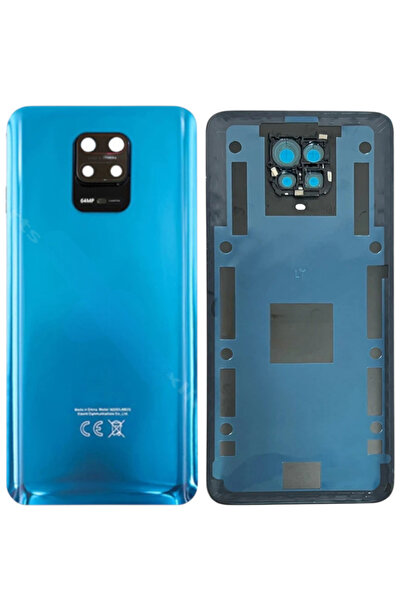 indirimplus Xiaomi Redmi Note 9 Pro Arka Kapak Batarya Kapağı (Kamera Camı) Mavi
