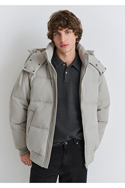 Mavi με κουκούλα Γκρι μπουφάν oversized / Φαρδιά εφαρμογή 0110553-86791