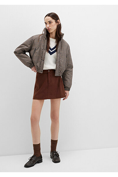 Mavi Faux Suede Brown Mini Skirt 1310782-70241