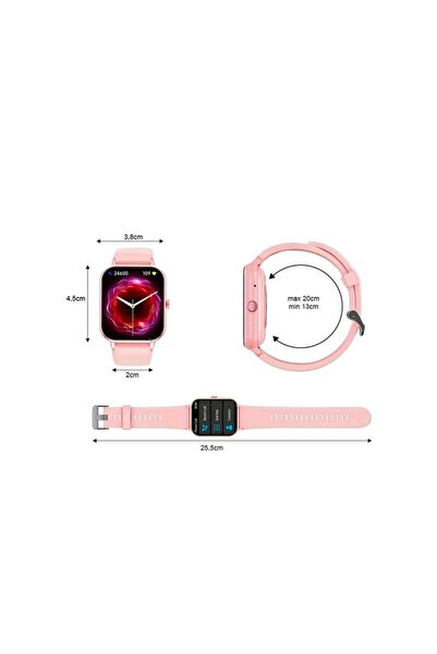 WTO WTO® Smartwatch, 1.83” HD Screen, 230 mAh Battery Capacity, Pink, Anti-static Silicone Strap