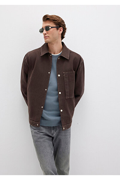 Mavi Καφέ πουκάμισο με λεπτομέρεια τσέπης Oversize / Φαρδιά κοπή 0211779-70219