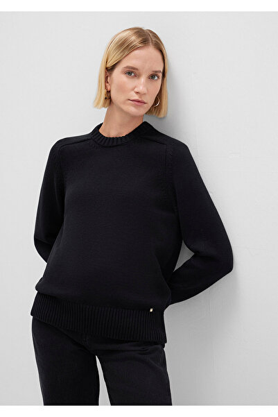 Mavi Silk Blend Crew Neck Black Sweater Regular Fit / Regular Cut 1710726-900