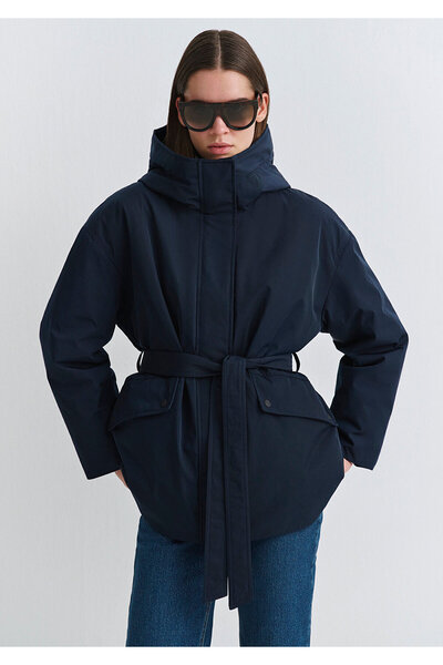 Mavi Women's Navy Blue M1110703-83699 Hooded Parka