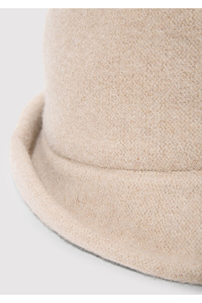 Mavi Yün Karışımlı Bej Şapka 1911759-70055