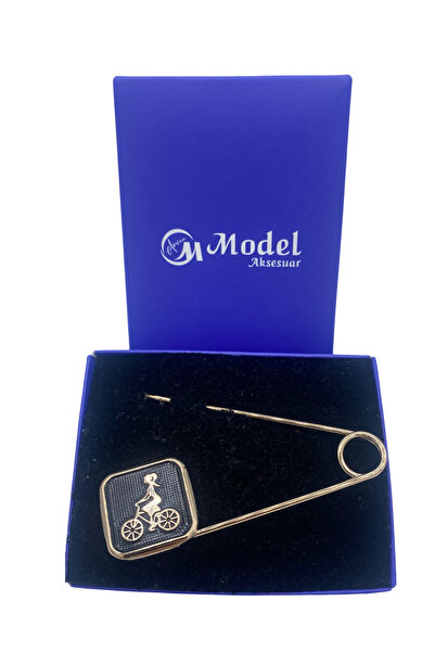 model aksesuar Yaka Bisiklet Detaylı Iskoç Iğnesi Tasarım Gold Broş