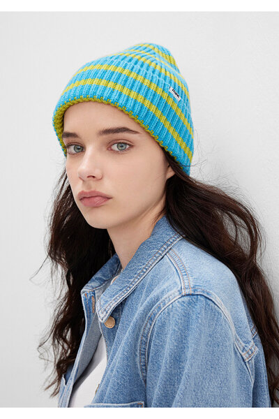 Mavi Striped Green Beret 1912804-19133