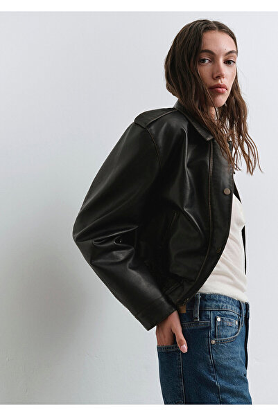 Mavi Jachetă din piele artificială maro Regular Fit / Regular croială 1110782-90892