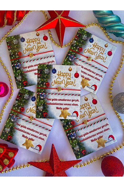 BeryDenz 5 Adet Şans Yoncalı Yılbaşı Bilekliği Seti(KARTLI+HEDİYE PAKETLİ)