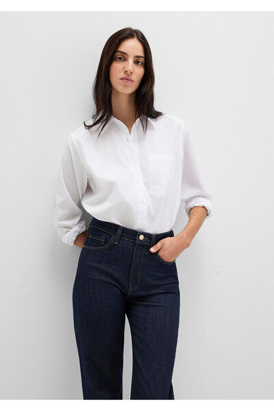 Mavi Weißes Hemd, lockere Passform / lockerer, bequemer Schnitt 1211364-620