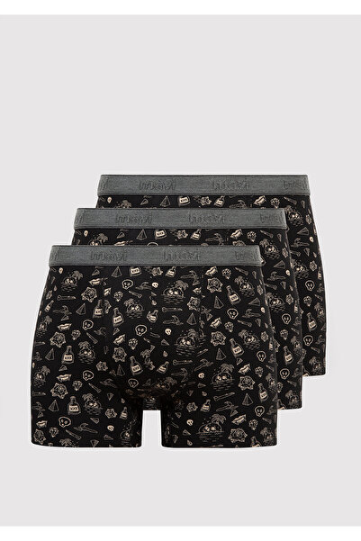 Mavi 3er-Pack bedruckte schwarze Boxershorts 0912232-900
