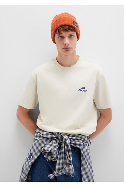 Mavi με τύπωμα Μπεζ μπλουζάκι Loose Fit / Χαλαρή Άνετη Κοπή 0613046-70140