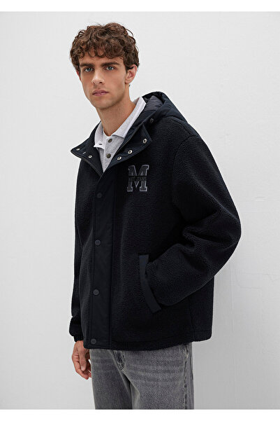 Mavi M Logo Patchli Black Coat Loose Fit / Relaxed Fit 0110628-80022