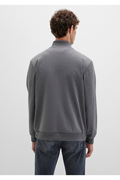 Mavi Button Detailed Stand Collar Gray Sweatshirt 0S10472-80018