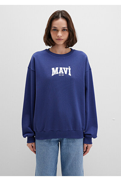 Mavi Logo-Print Sweatshirt in Marineblau 1S10372-70498