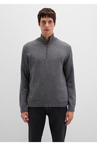 Mavi Grauer Pullover aus Wollmischung, reguläre Passform / normaler Schnitt 0710371-80024