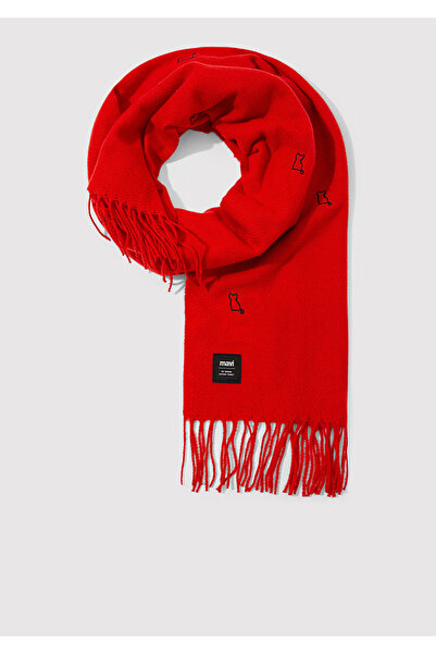 Mavi Roter Schal mit Quasten 1911730-27120