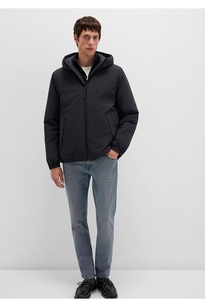 Mavi με κουκούλα Μαύρο παλτό Loose Fit / Χαλαρή Άνετη Κοπή 0110617-71379