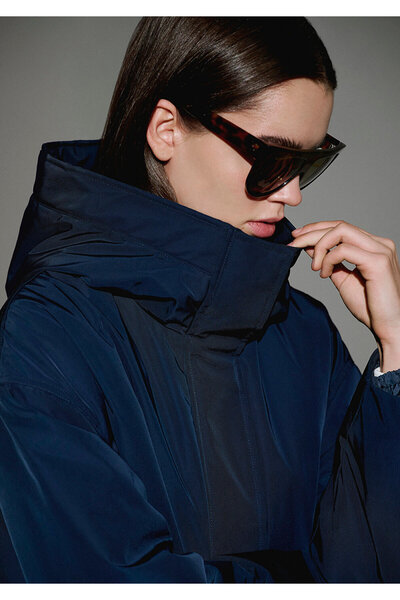 Mavi Women's Navy Blue M1110703-83699 Hooded Parka