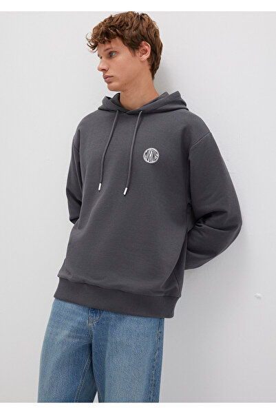 Mavi Mvjns Logo Printed Hooded Anthracite Sweatshirt 0611786-80106