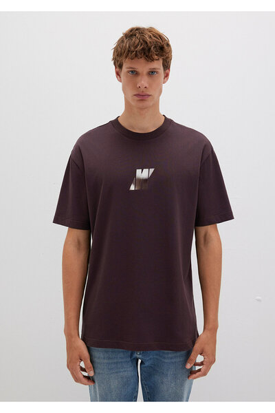 Mavi Μπλουζάκι Pro Logo με τύπωμα Μωβ Loose Fit / Χαλαρή Άνετη Κοπή 0613088-88083