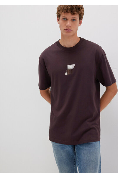 Mavi Μπλουζάκι Pro Logo με τύπωμα Μωβ Loose Fit / Χαλαρή Άνετη Κοπή 0613088-88083