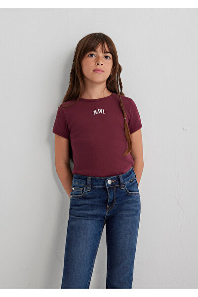 Mavi Printed Burgundy Girl's T-Shirt M7610350-70393