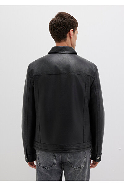 Mavi Black Faux Leather Jacket Regular Fit / Regular Cut 0110635-71379