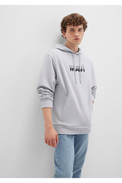 Mavi Γκρι φούτερ με τυπωμένο λογότυπο 0S10395-70075