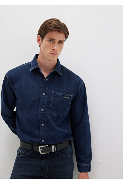 Mavi Aidan Black Vintage Indigo Blue Jean πουκάμισο Regular Fit / Κανονική εφαρμογή 0210588-90768