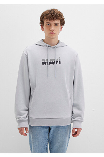 Mavi Γκρι φούτερ με τυπωμένο λογότυπο 0S10395-70075