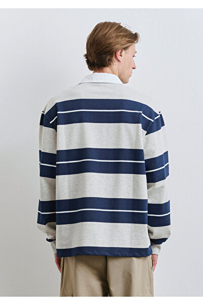 Mavi Μπλουζάκι πόλο με ρίγες μπλοκ Loose Fit / Χαλαρή Άνετη Κοπή 0612847-89353