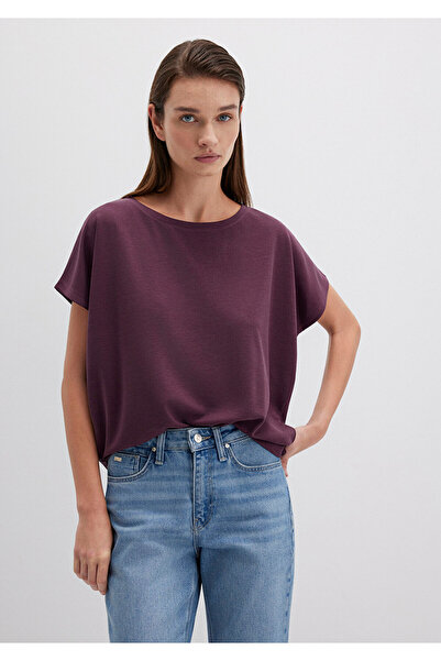 Mavi Lux Touch Tencel Tm Modal Purple Basic T-Shirt Loose Fit / Relaxed Fit 167245-70421