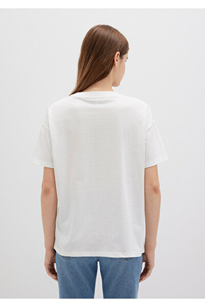 Mavi Bedrucktes Ecru-T-Shirt mit lockerer Passform / lockerer, bequemer Schnitt 1613327-70057