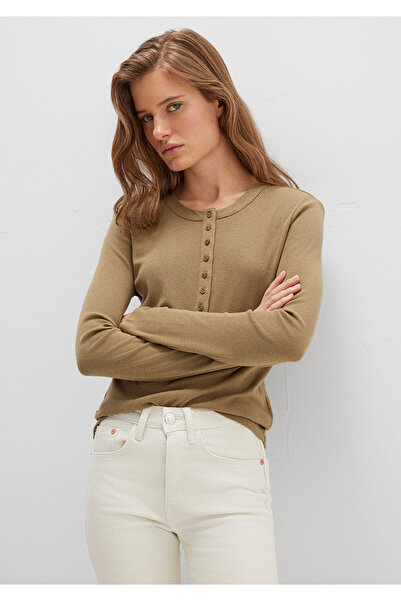 Mavi Button Detailed Khaki T-Shirt Slim Fit / Slim Fit 1613401-71567