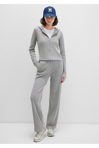 Mavi Strukturiertes graues Sweatshirt mit Reißverschluss 1613383-80018