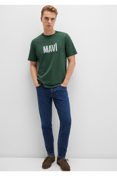 Mavi Λογότυπο με στάμπα πράσινο μπλουζάκι κανονική εφαρμογή / κανονική κοπή 066842-71580