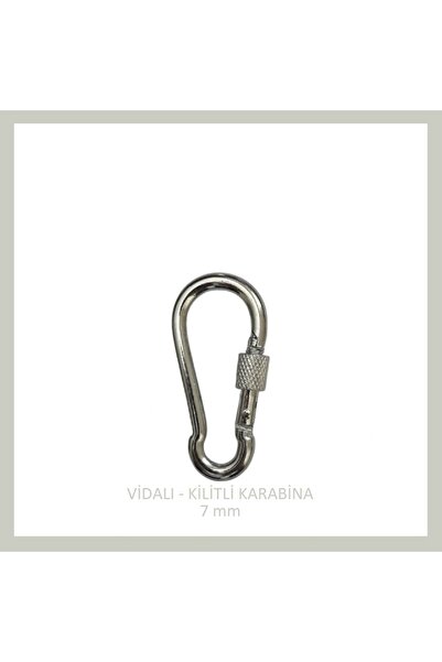 Adilon Galvanizli Vidalı (Kilitli) Karabina, 7 mm, Askı, Çengel, Kanca, Anaht...