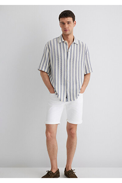 Mavi Ριγέ πουκάμισο εκρού Loose Fit / Χαλαρή Άνετη Κοπή 0211540-70055