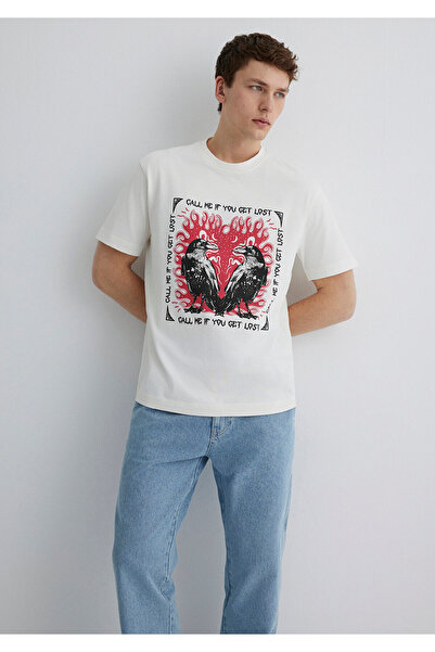 Mavi Μπλουζάκι εκρού με στάμπα Loose Fit / Loose Relaxed Fit 0612808 -70057