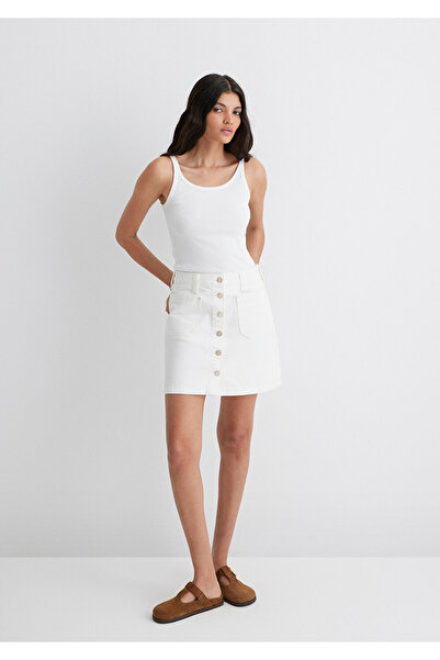 Mavi Silvana Gold Premium Off-White Jean Skirt 1310404-89729