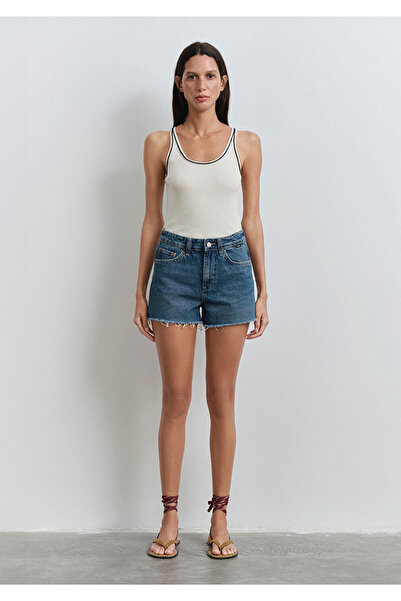 Mavi Cherry 90S Misty Dark Blue Jean Shorts 1410022-89732