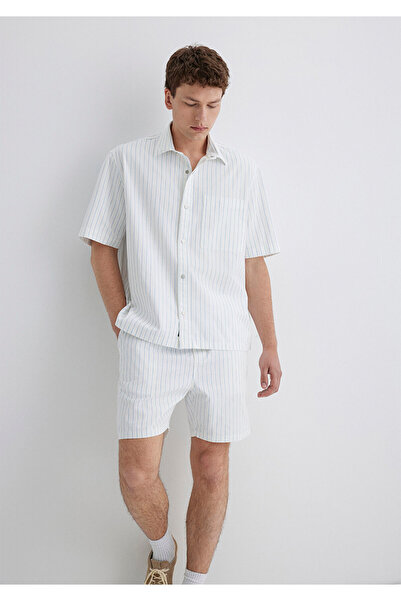 Mavi Смугаста біла сорочка Oversize / Широкий крій 0211485-85440