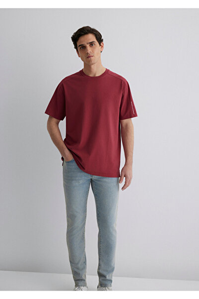 Mavi Printed Claret Red T-Shirt Loose Fit / Loose Relaxed Cut 0612629-70423