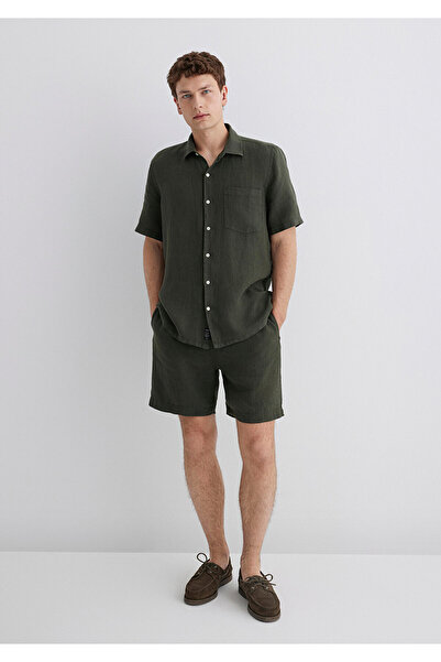 Mavi Anthracite Linen Shorts 0410103-71587