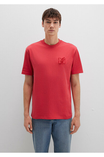 Mavi MJ bedrucktes rotes T-Shirt, Loose Fit / lockere, bequeme Passform 0612885-71079