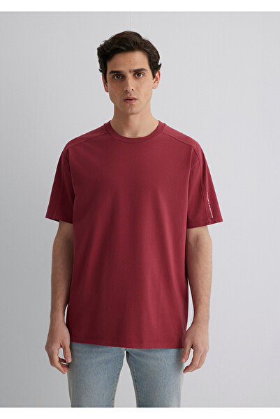 Mavi Printed Claret Red T-Shirt Loose Fit / Loose Relaxed Cut 0612629-70423