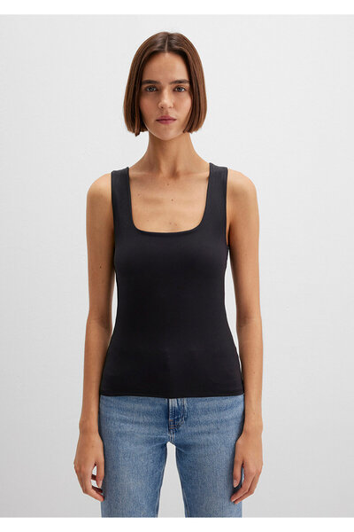 Mavi Square Collar Black Polyamide Undershirt Fitted / Fitted Cut 1613498-900