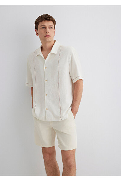 Mavi Linen Blend Ecru Shirt Loose Fit / Relaxed Fit 0211597-70058