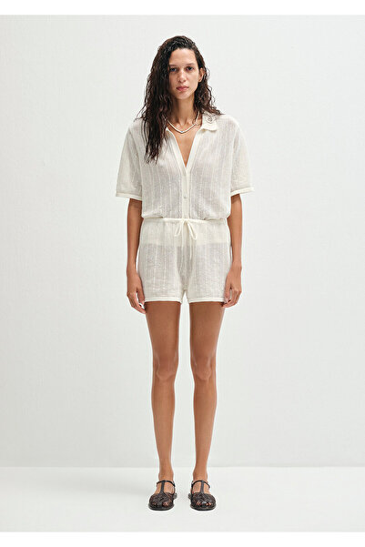 Mavi Textured Ecru Shorts 1410223-70057