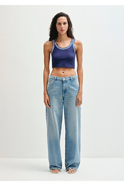 Mavi Biye Detailed Navy Blue Crop Μπλουζάκι Crop / Κοντό κόψιμο 1613435-70495